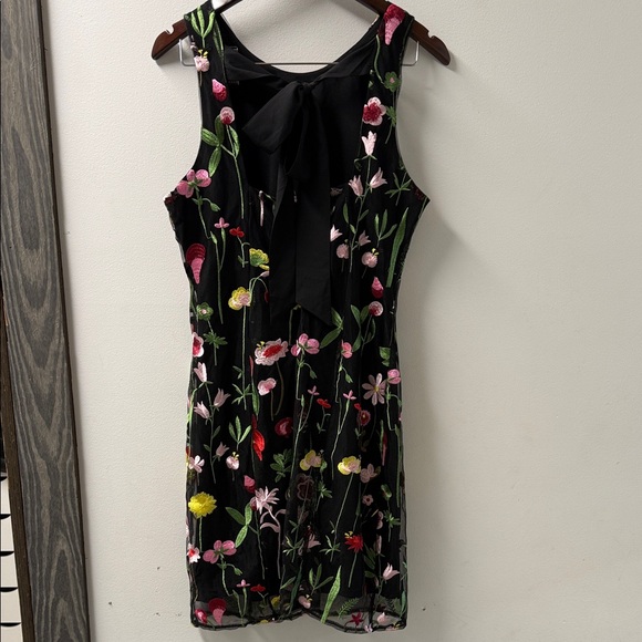 Sam Edelman Black Dress with Colorful Floral Embroidery - Picture 3 of 5